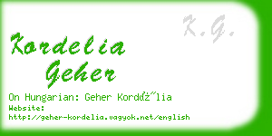 kordelia geher business card